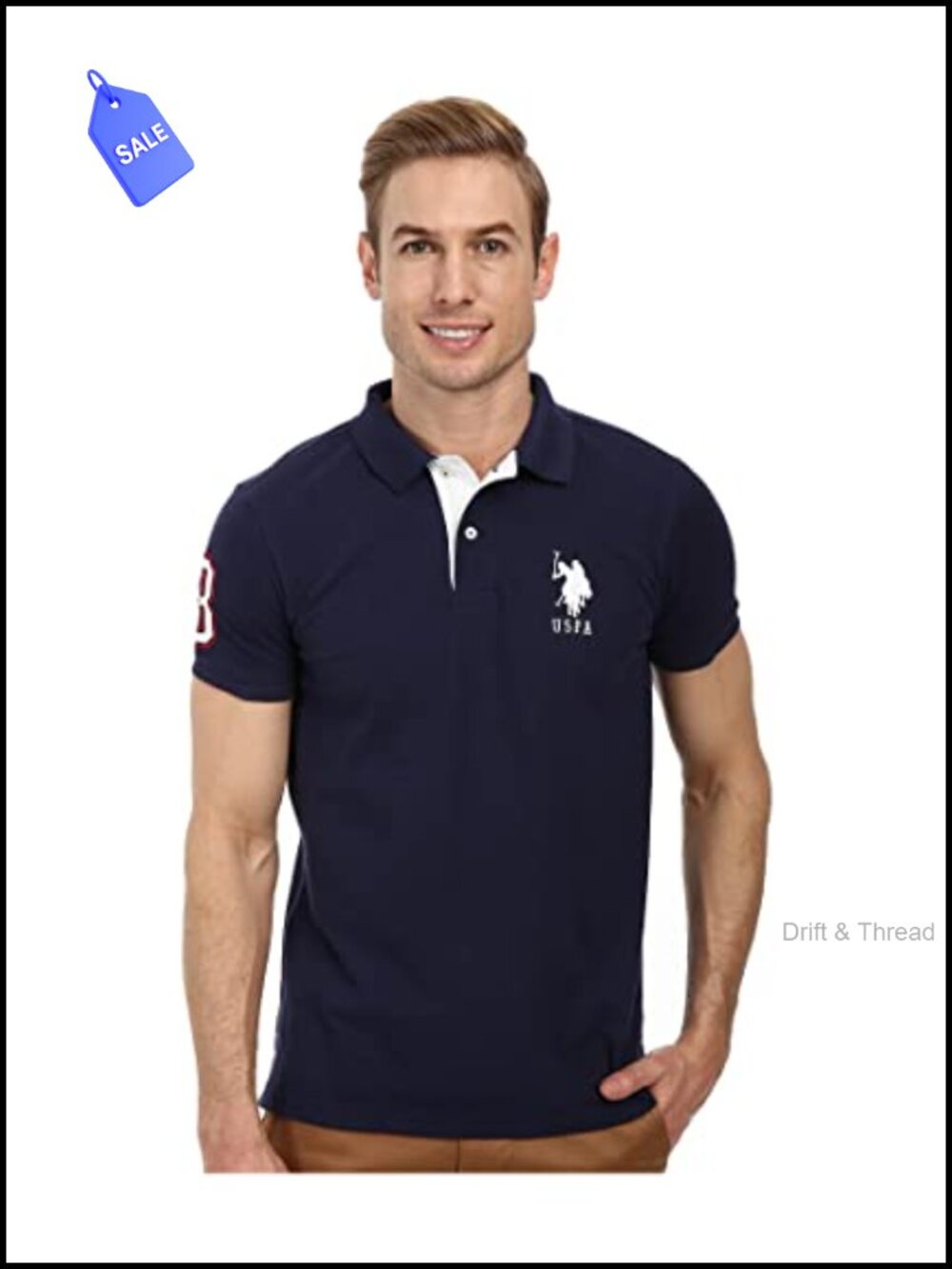 Men's Short Sleeve Polo Shirt Slim Fit Contrast Trim Casual Summer Golf